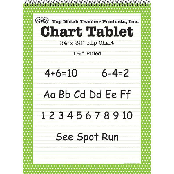(2 Ea) Polka Dot Chart Tablet Green-Supplies-JadeMoghul Inc.