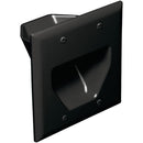 2-Gang Recessed Cable Plate (Black)-Cables, Connectors & Accessories-JadeMoghul Inc.