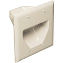 2-Gang Recessed Cable Plate (Light Almond)-Cables, Connectors & Accessories-JadeMoghul Inc.