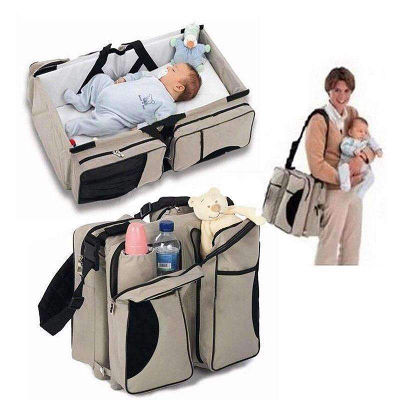 2 in 1 Newborn Baby Portable Crib Nappy Mummy Bag Stroller Bags Multifunctional Collapsible Cribs traveloutdoor essential-1-JadeMoghul Inc.