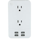 2-Outlet Surge-Protector Wall Tap with 4 USB Ports-Surge Protectors-JadeMoghul Inc.