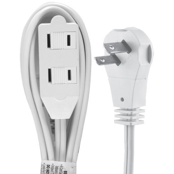 2-Outlet Wall Hugger Extension Cord, 6ft-Appliance Cords & Receptacles-JadeMoghul Inc.