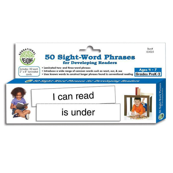 (2 PK) 50 SIGHT WORD PHRASES FOR-Learning Materials-JadeMoghul Inc.