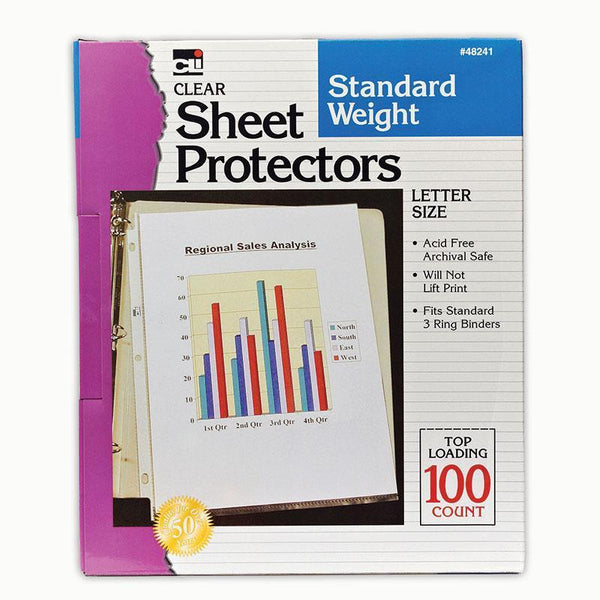 (2 PK) SHEET PROTECTORS CLEAR 100-Supplies-JadeMoghul Inc.