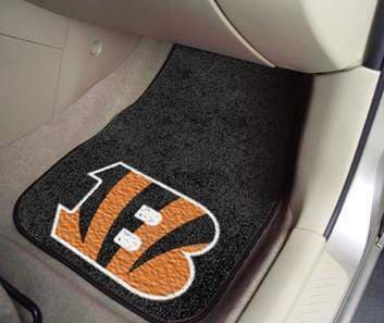 2-pc Carpet Car Mat Set Rubber Car Mats NFL Cincinnati Bengals 2-pc Carpeted Front Car Mats 17"x27" FANMATS