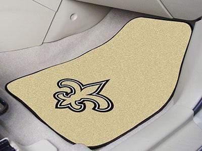 2-pc Carpet Car Mat Set Rubber Car Mats NFL New Orleans Saints 2-pc Carpeted Front Car Mats 17"x27" FANMATS