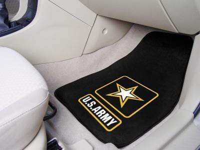 Rubber Car Mats U.S. Armed Forces Sports  Army 2-pc Carpeted Front Car Mats 17"x27"