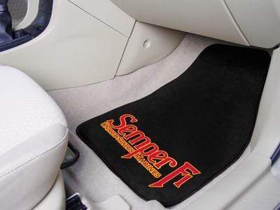 Weather Car Mats U.S. Armed Forces Sports  Marines 2-pc Carpeted Front Car Mats 17"x27"