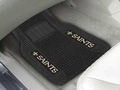 2-pc Deluxe Car Mat Set Rubber Car Mats NFL New Orleans Saints Deluxe Mat 21"x27" FANMATS