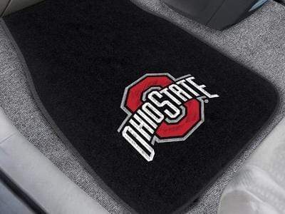 Rubber Car Mats NCAA Ohio State 2-pc Embroidered Front Car Mats 18"x27"