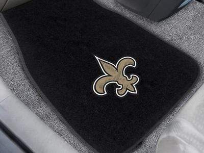 2-pc Embroidered Car Mat Set Rubber Car Mats NFL New Orleans Saints 2-pc Embroidered Front Car Mats 18"x27" FANMATS