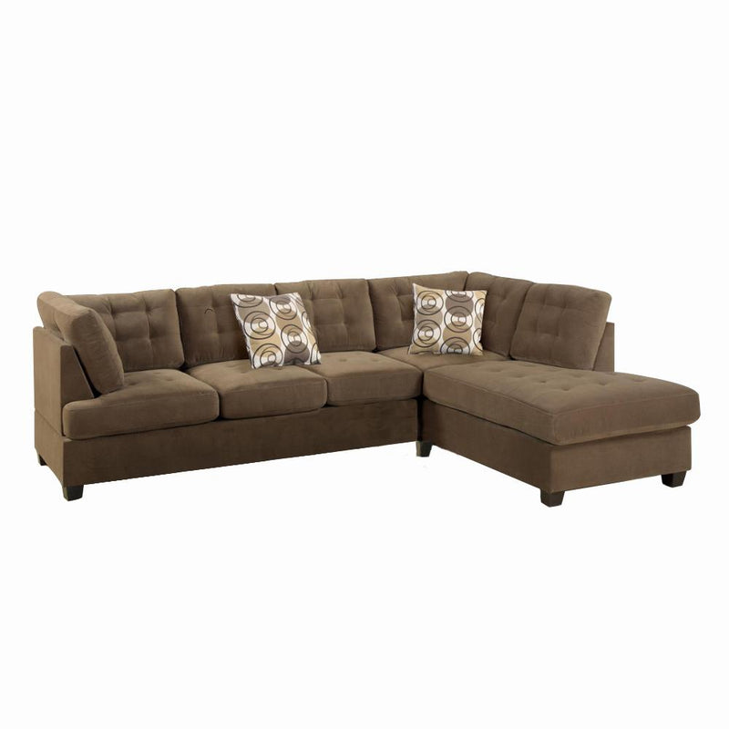 2-Piece Corduroy Sectional Sofa In waffle Suede Truffle-Sofas-Brown-HardwoodWaffle Suede Solid Wood-JadeMoghul Inc.