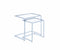 2 Piece Metal Framed Nesting Tables with Glass Top and Cantilever Base, Silver and Clear-Console Tables-Silver and Clear-Metal and Glass-JadeMoghul Inc.
