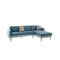 2 Piece Sectional Set With Accent Pillows In Blue-Sectional Sofas-Blue-PolyfiberPlywood Base PanelSolid Pine Frame-JadeMoghul Inc.