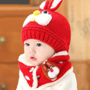 2 piece/ set hat and scarf set baby winter cap rabbit knit beanie bonnet warm hats for children neck warmer photography props-beige-JadeMoghul Inc.