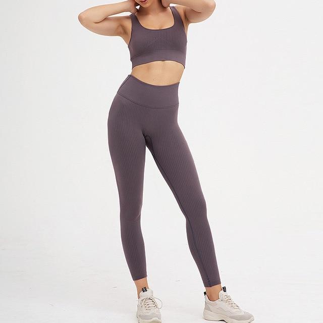 2 Piece Set Workout Clothes for Women Sports Bra and Leggings Set Sports Wear for Women Gym Clothing Athletic Yoga Set JadeMoghul Inc. 