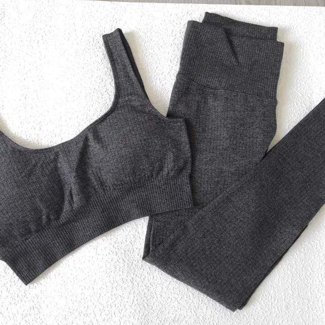 2 Piece Set Workout Clothes for Women Sports Bra and Leggings Set Sports Wear for Women Gym Clothing Athletic Yoga Set JadeMoghul Inc. 