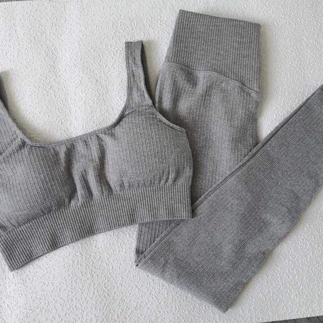 2 Piece Set Workout Clothes for Women Sports Bra and Leggings Set Sports Wear for Women Gym Clothing Athletic Yoga Set JadeMoghul Inc. 