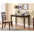 2 Piece Solid Wooden Desk Set, Brown-Desks and Hutches-Brown-Wood-JadeMoghul Inc.