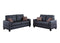 2 Pieces Sofa Set With Pillows In Black-Sofas-Black-PlywoodSolid PinePlastic Leg FoamFiber Battings-JadeMoghul Inc.