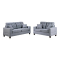 2 Pieces Sofa Set With Pillows In Gray-Sofas-Gray-PlywoodSolid PinePlastic Leg FoamFiber Battings-JadeMoghul Inc.