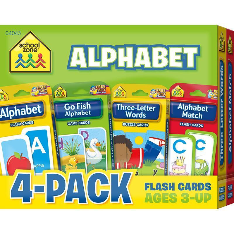 (2 PK) ALPHABET FLASH CARDS 4 PER-Learning Materials-JadeMoghul Inc.