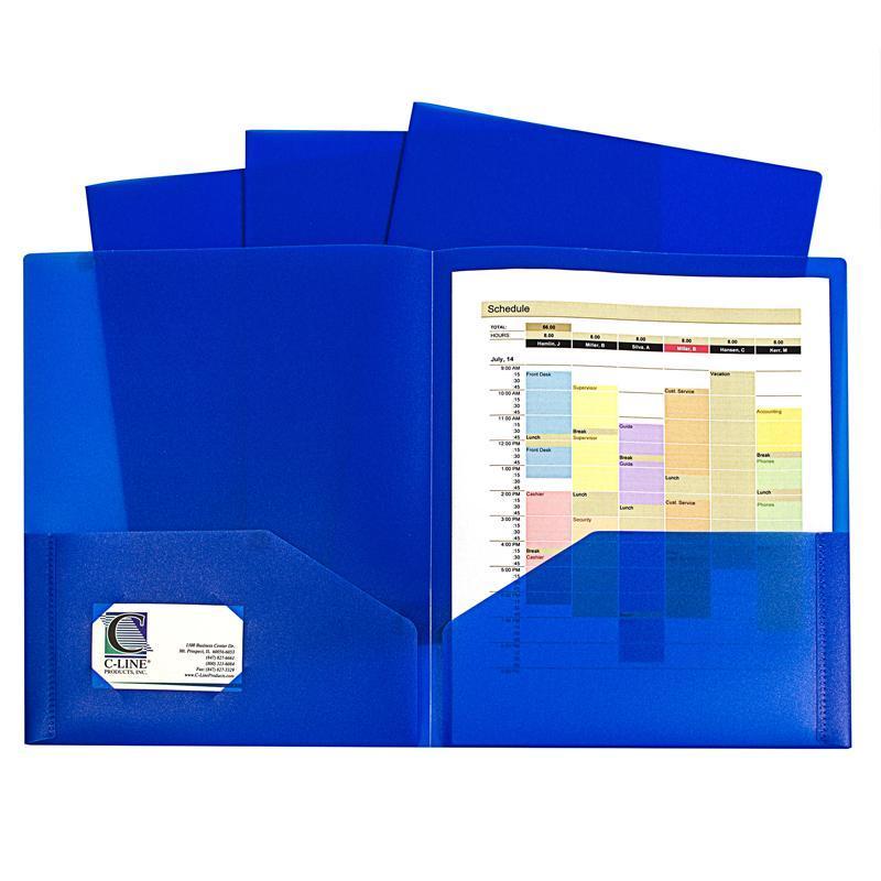 (2 Pk) Blue 2 Pocket Poly-Supplies-JadeMoghul Inc.