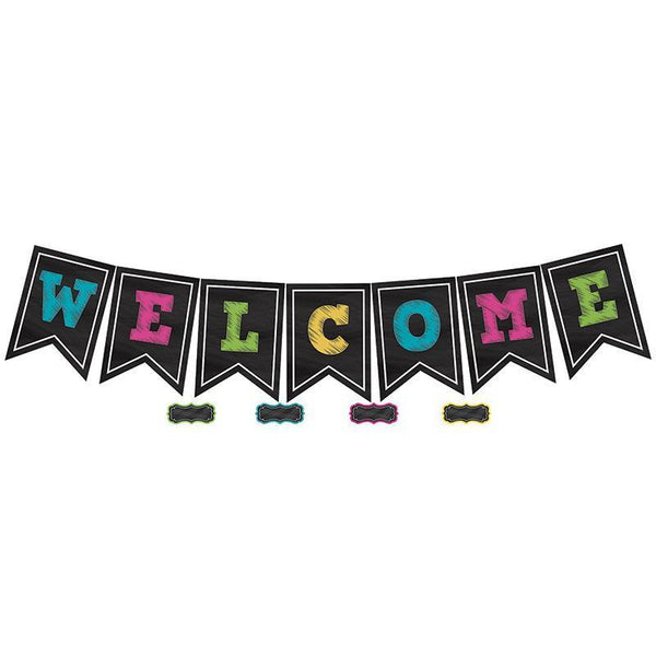 (2 Pk) Chalkboard Brights Pennants-Learning Materials-JadeMoghul Inc.