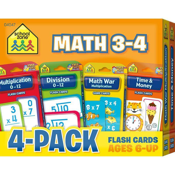 (2 PK) MATH 3-4 FLASH CARDS 4 PER-Learning Materials-JadeMoghul Inc.