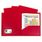(2 Pk) Red 2 Pocket Poly Portfolios-Supplies-JadeMoghul Inc.