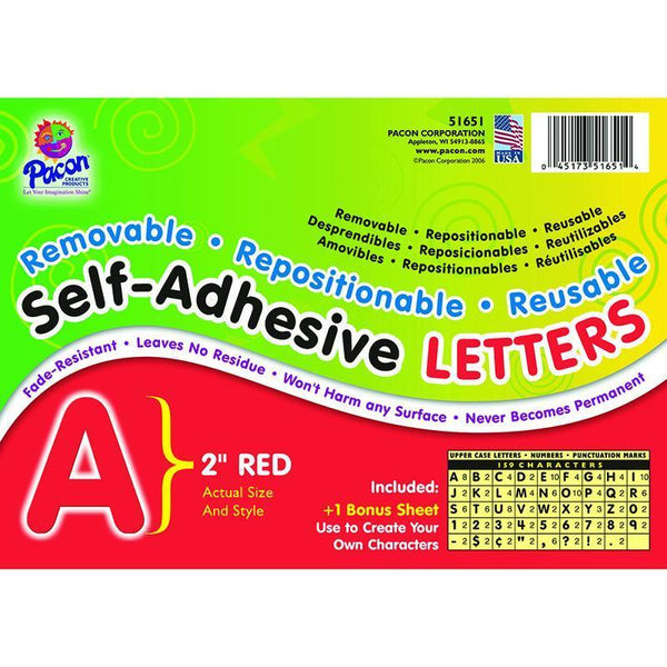 (2 PK) SELF ADHESIVE LETTER 2IN RED-Arts & Crafts-JadeMoghul Inc.