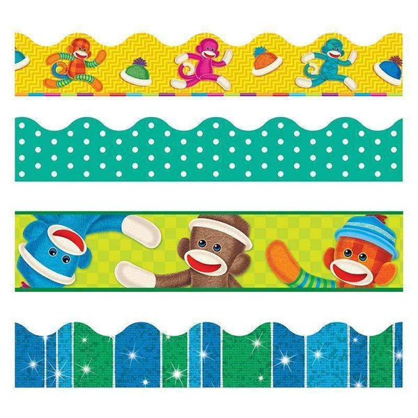 (2 PK) SOCK MONKEYS BORDER VARIETY-Learning Materials-JadeMoghul Inc.