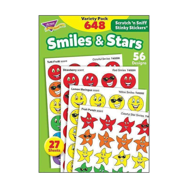 (2 PK) STINKY STICKERS SMILES STARS-Learning Materials-JadeMoghul Inc.