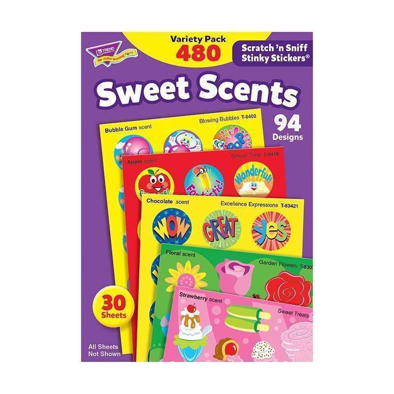(2 PK) STINKY STICKERS SWEET SHAPES-Learning Materials-JadeMoghul Inc.