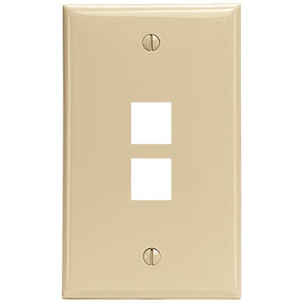 2-Port QuickPort(R) Wall Plate (Ivory)-Cables, Connectors & Accessories-JadeMoghul Inc.