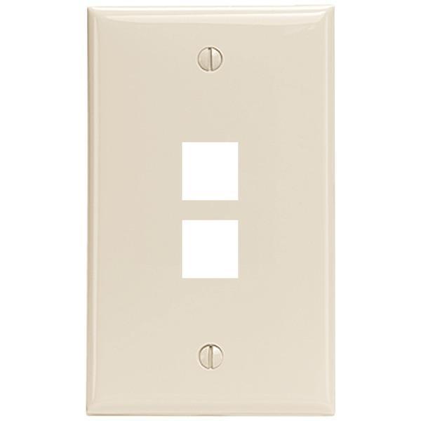 2-Port QuickPort(R) Wall Plate (Light Almond)-Cables, Connectors & Accessories-JadeMoghul Inc.