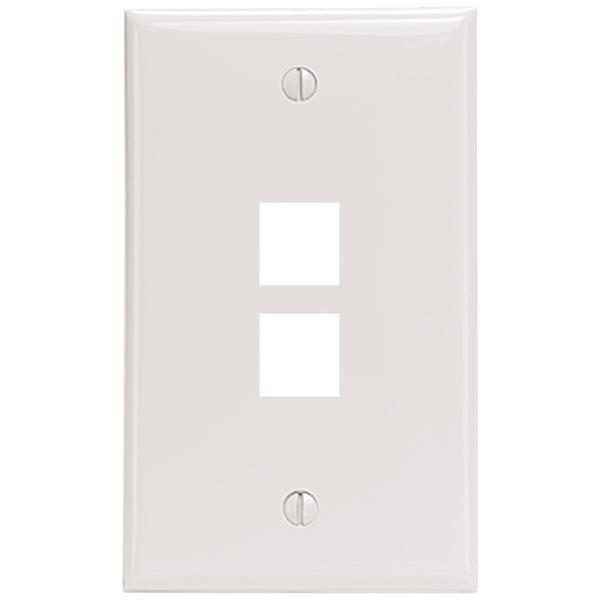 2-Port QuickPort(R) Wall Plate (White)-Cables, Connectors & Accessories-JadeMoghul Inc.