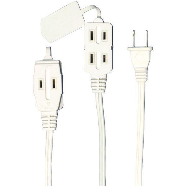 2-Prong 3-Outlet Indoor Extension Cord, 6ft-Appliance Cords & Receptacles-JadeMoghul Inc.