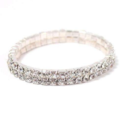 2 Row Crystal Expandable Band (Pack of 1)-Jewelry-JadeMoghul Inc.