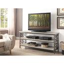 2 Tier TV Stand Or Sofa Table With Marble Shelves, Cream & Gray-Console Tables-Cream & Gray-Metal & Marble-JadeMoghul Inc.