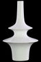 2 Tiered Stoneware Round Vase With Long Neck, Glossy White-Vases-White-Stoneware-Glossy White-JadeMoghul Inc.