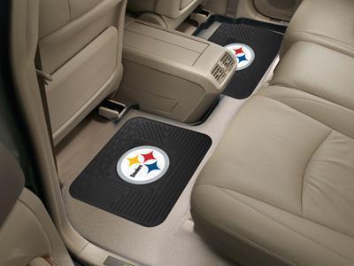2 Utility Mats Rubber Floor Mats NFL Pittsburgh Steelers 2-pc Utility Car Mat 14"x17" FANMATS