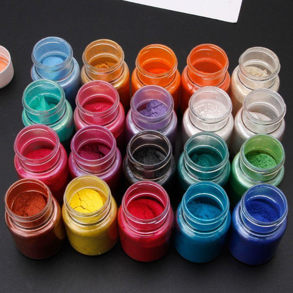 20 Colors Mica Powder Epoxy Resin Dye Pearl Pigment Natural Mica Mineral Powder JadeMoghul Inc. 