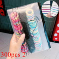 200/500pcs/Bag Girls Cute Colorful Basic Elastic Hair Bands Ponytail Holder Children Scrunchie Rubber Band Kids Hair Accessories AExp