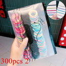 200/500pcs/Bag Girls Cute Colorful Basic Elastic Hair Bands Ponytail Holder Children Scrunchie Rubber Band Kids Hair Accessories AExp