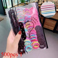 200/500pcs/Bag Girls Cute Colorful Basic Elastic Hair Bands Ponytail Holder Children Scrunchie Rubber Band Kids Hair Accessories AExp