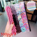 200/500pcs/Bag Girls Cute Colorful Basic Elastic Hair Bands Ponytail Holder Children Scrunchie Rubber Band Kids Hair Accessories AExp