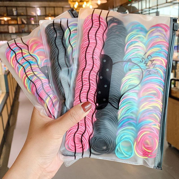 200/500pcs/Bag Girls Cute Colorful Basic Elastic Hair Bands Ponytail Holder Children Scrunchie Rubber Band Kids Hair Accessories JadeMoghul Inc. 