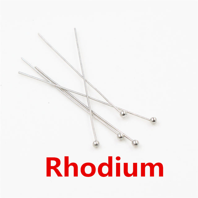 200pcs/lot 16 20 25 30 40 45 50mm Silver Color Metal Ball Head Pins For Diy Jewelry Making Head pins Findings Dia 0.5mm Supplies