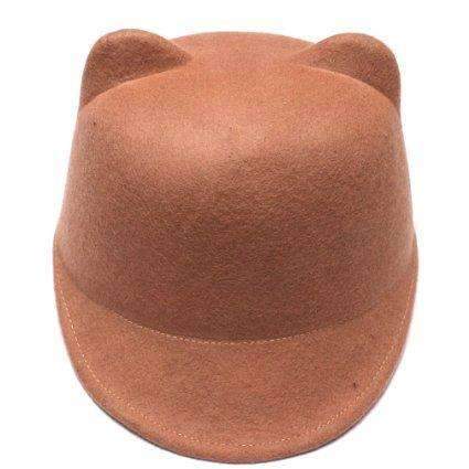 2015 Fashion Winter Wool Child Baseball Hat Girl Boy Snapback With Devil Horns Cute Cat ear hat animal Derby Bowler lovely Cap-Khaki-52 54CM-JadeMoghul Inc.
